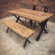 Load image into Gallery viewer, Railway Sleeper Dining Table X Legs | Lucky Furniture & Handicrafts.