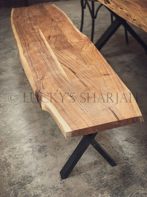 Live Edge Dining Table X Legs | Lucky Furniture & Handicrafts.