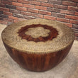 Load image into Gallery viewer, Brass inlay coffee table round | Lucky Furniture & Handicrafts.