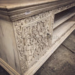 Load image into Gallery viewer, Carved whitewash Tv stand 2 door | Lucky Furniture & Handicrafts.