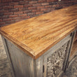 Load image into Gallery viewer, Grey Carved Tv Stand with brass inlay 2 door 1 draw+ | Lucky Furniture & Handicrafts.