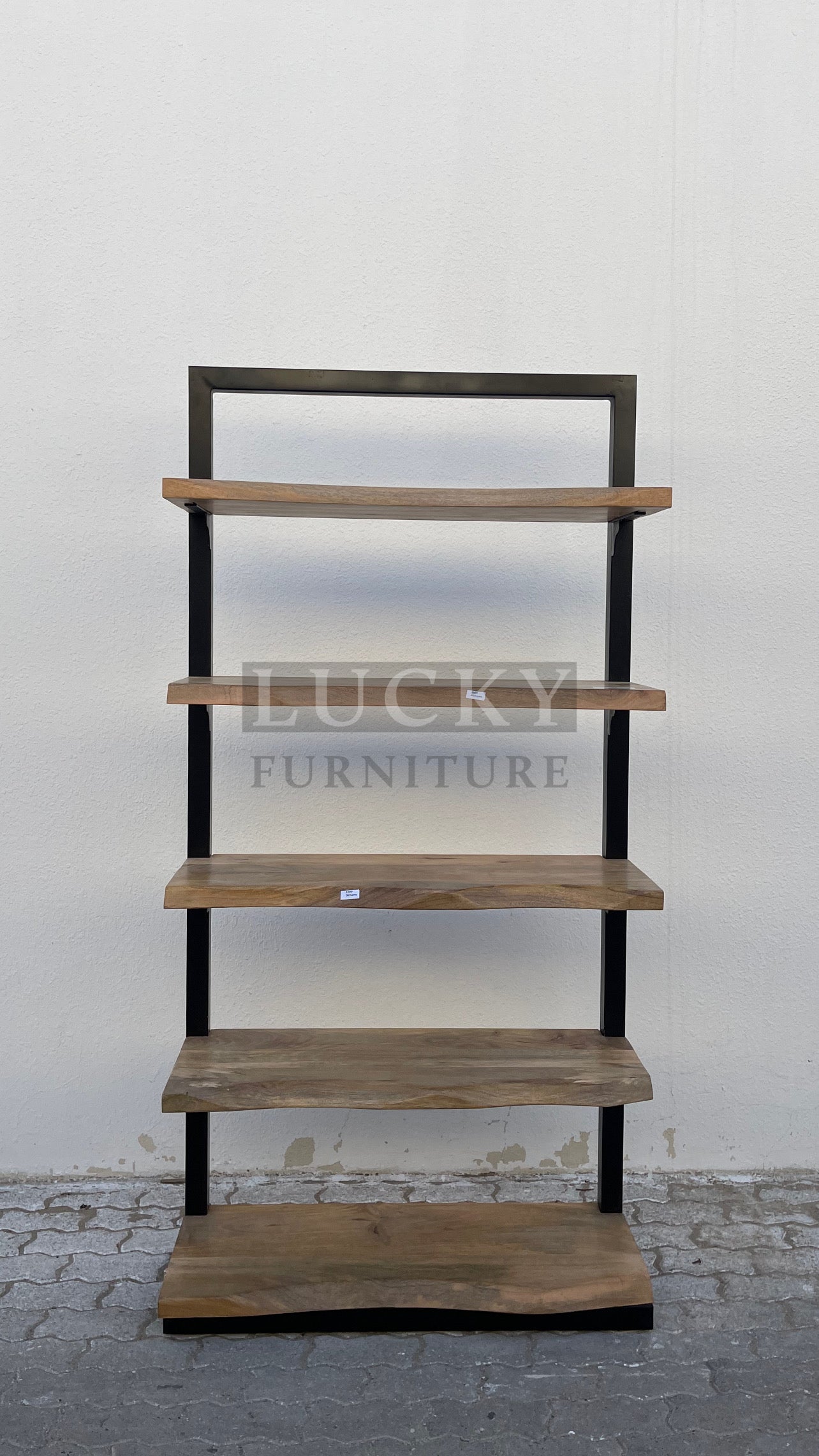 Live edge mango wood bookshelf