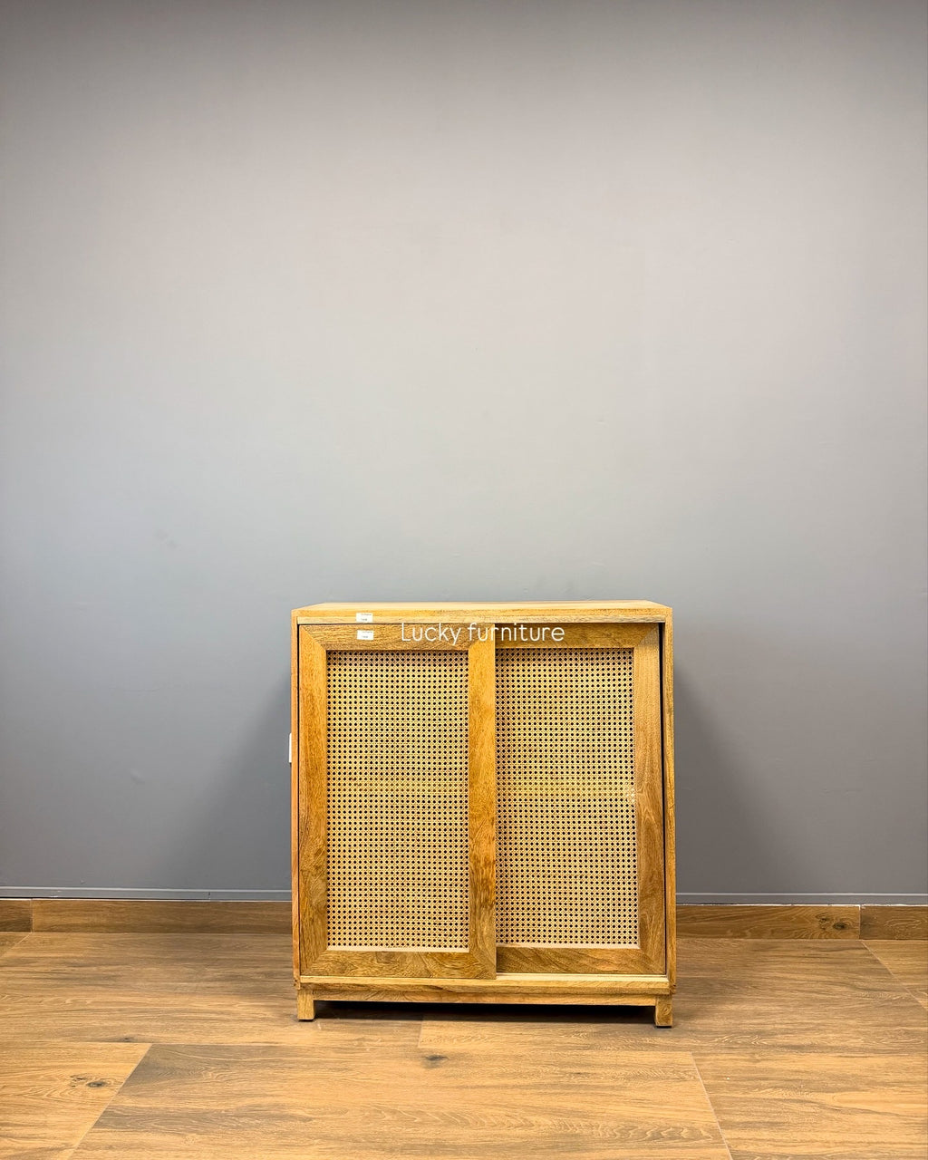 Sliding door rattan sideboard
