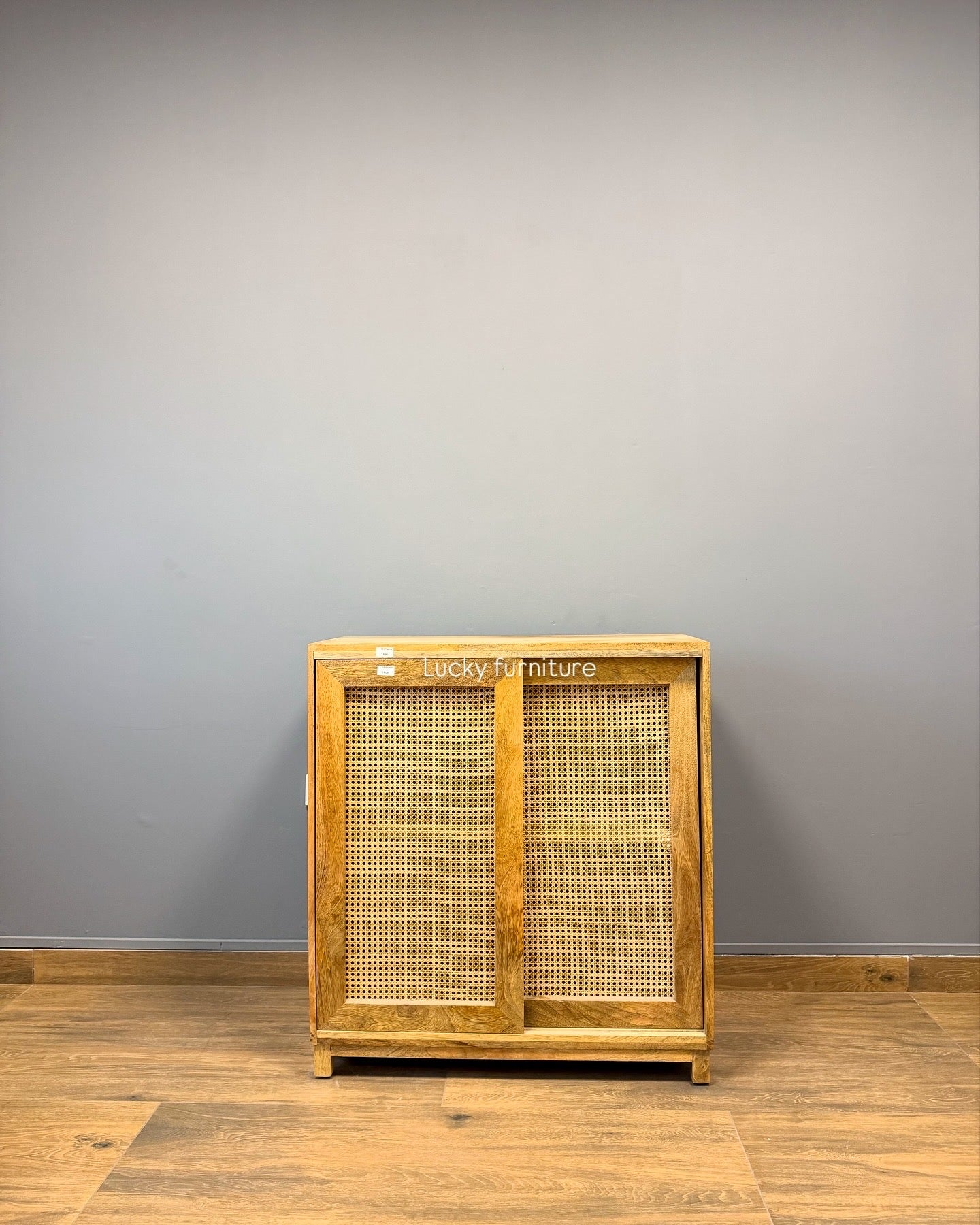 Sliding door rattan sideboard