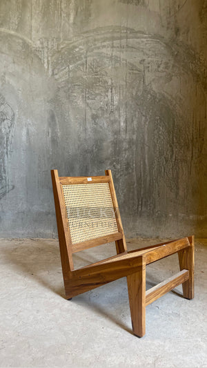 Rattan teak wood accent chair