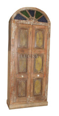 Vintage teak wood cabinet with arch top