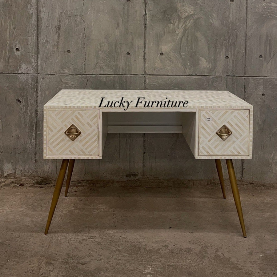 Optical bone inlay desk/dresser