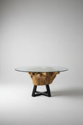 Tree stump dining table