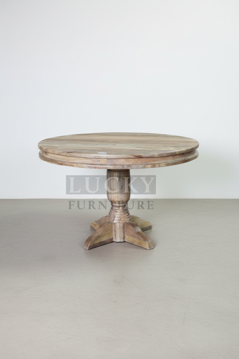 Mango wood pedestal table