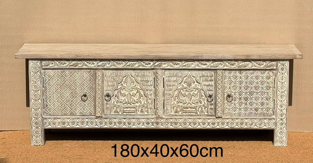 Carved tv stand