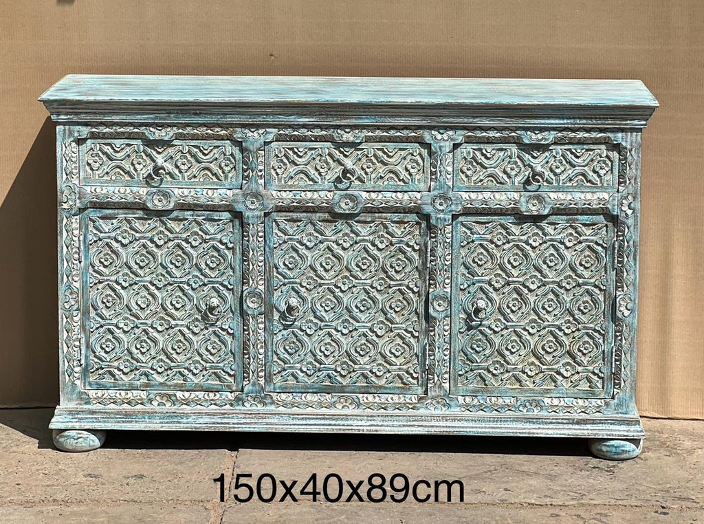 Carved 3 Draw Sideboard