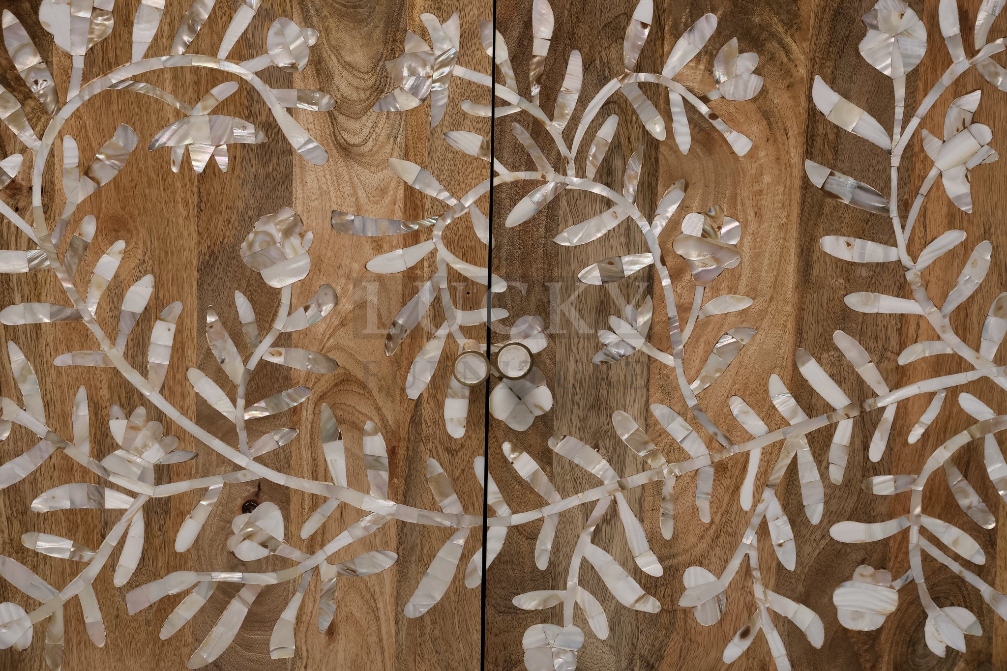 Mango wood and mother of pearl sideboard dresser.