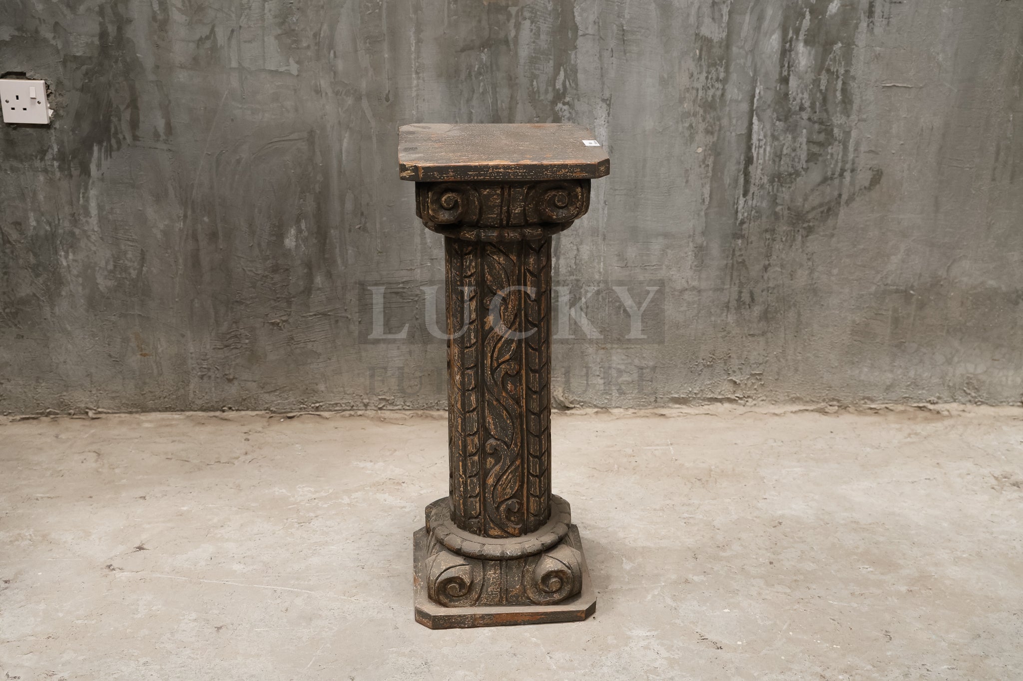 Carved Pillar greywash.