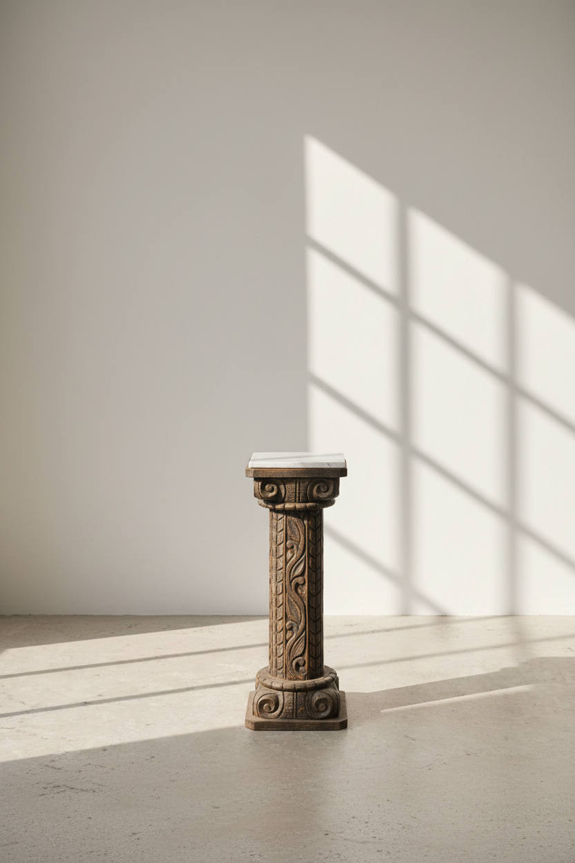 Carved Pillar greywash.