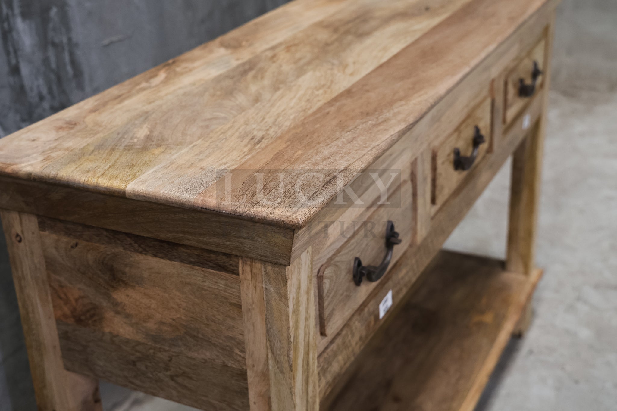 3 draw farmhouse console.