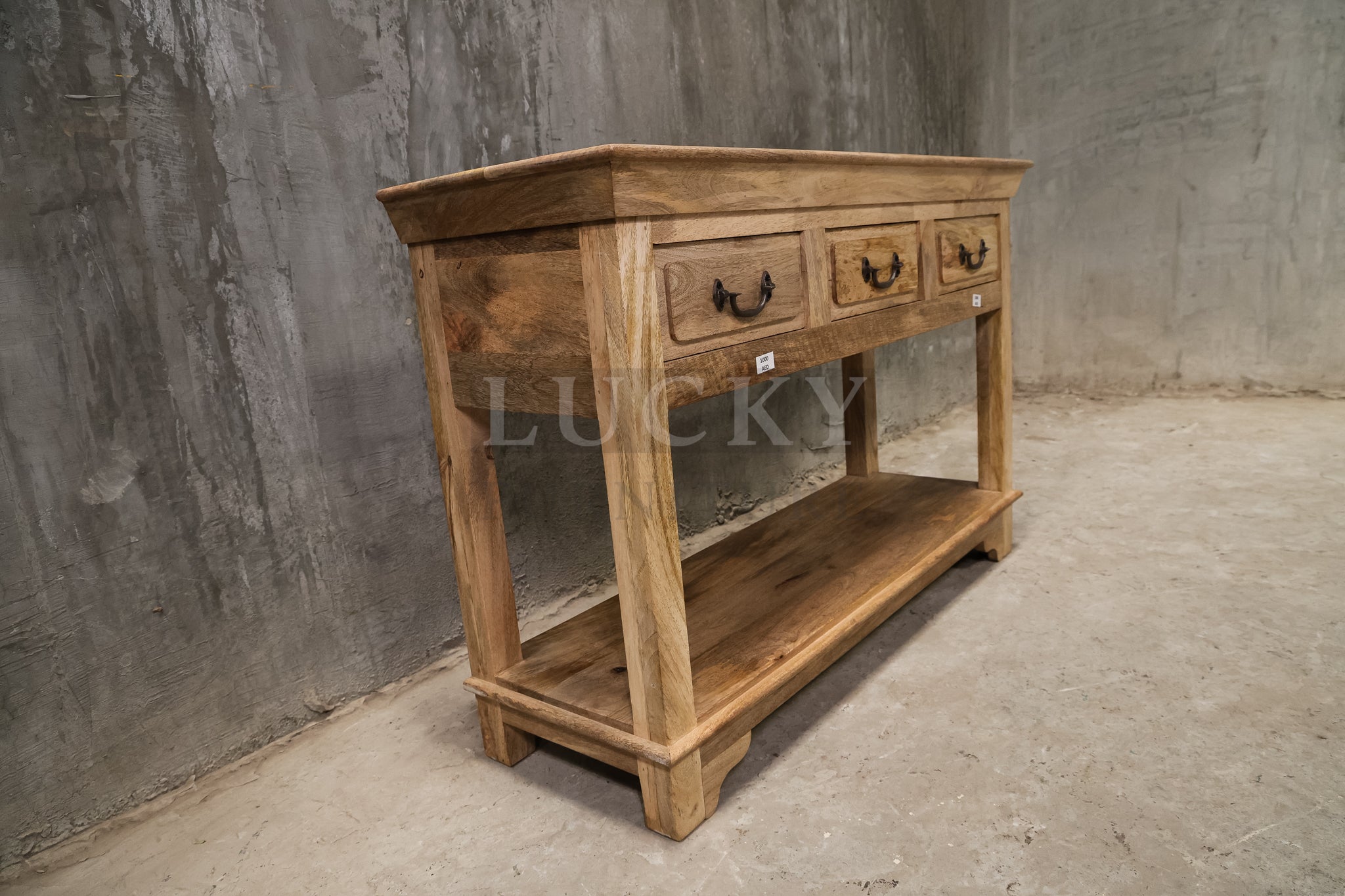 3 draw farmhouse console.