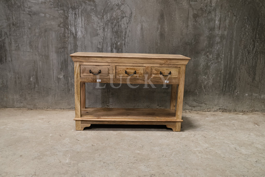 3 draw farmhouse console.