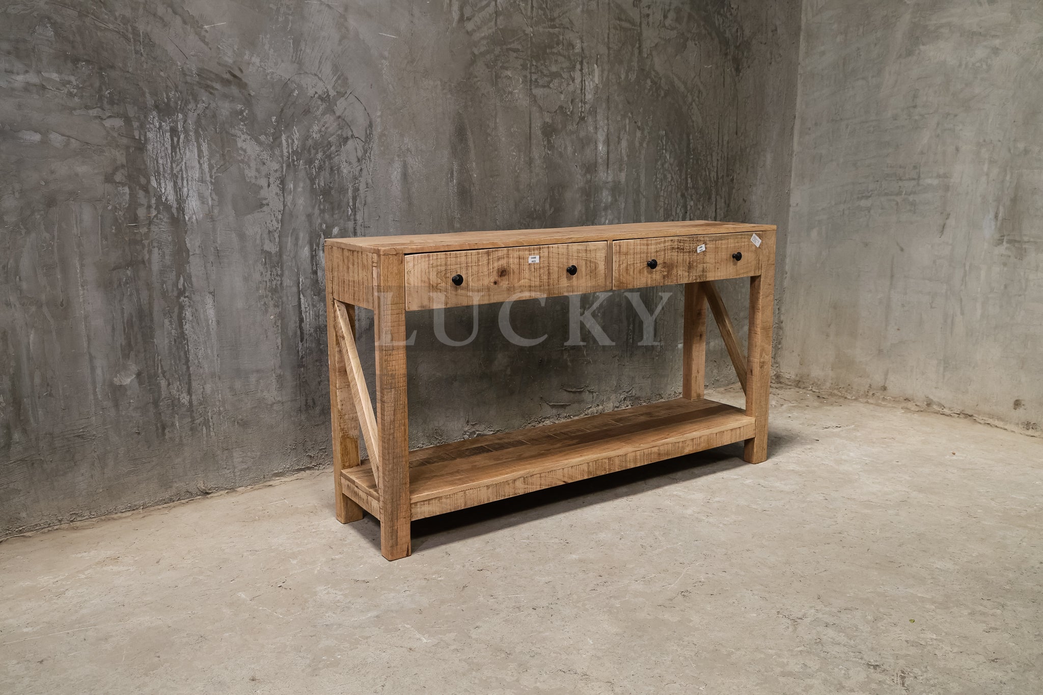 2 Draw mango wood console.