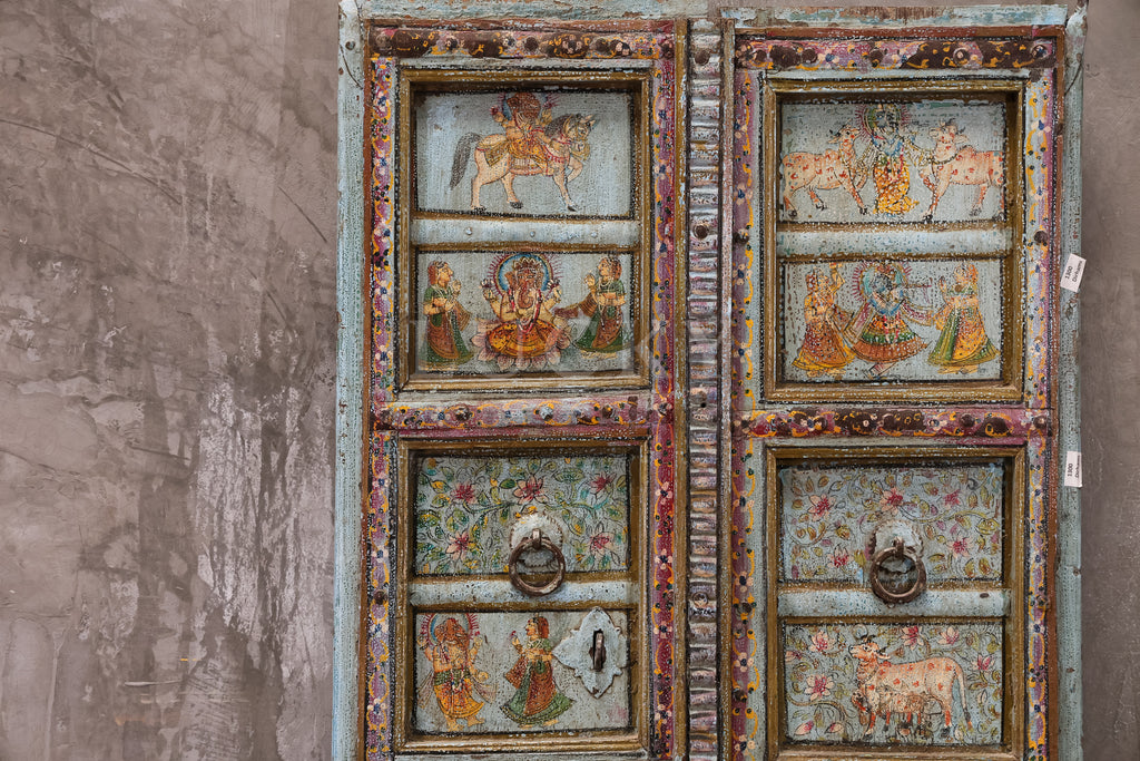 Handpainted door.