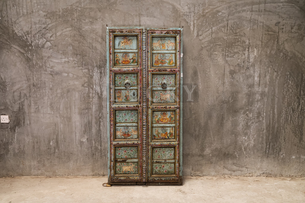 Handpainted door.