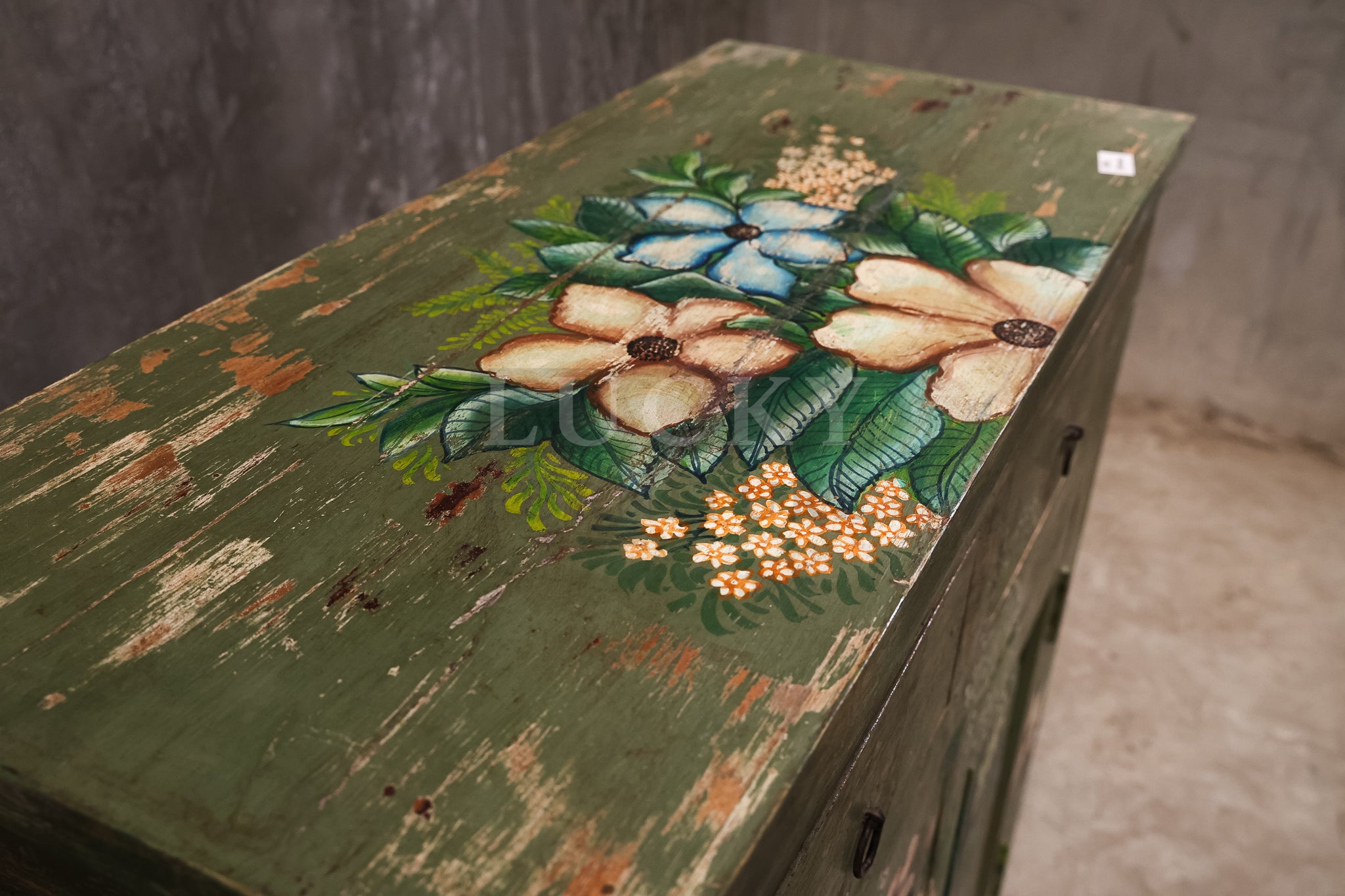Handpainted sideboard.