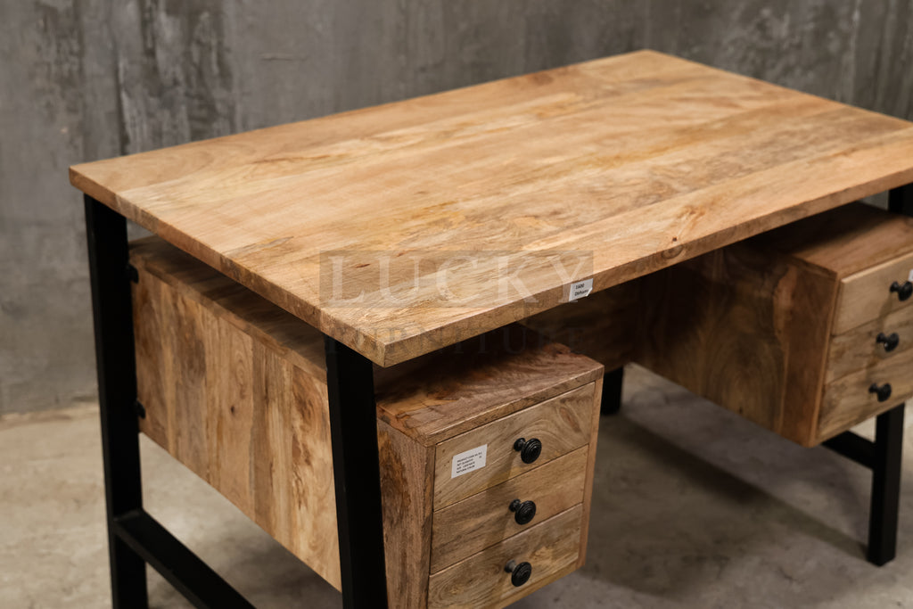 Mango wood double side storage desk.