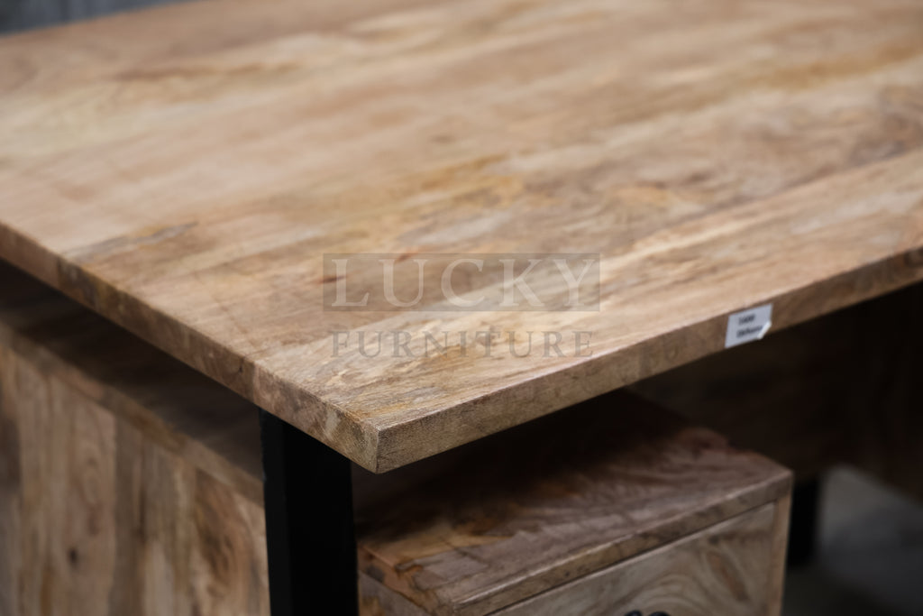 Mango wood double side storage desk.