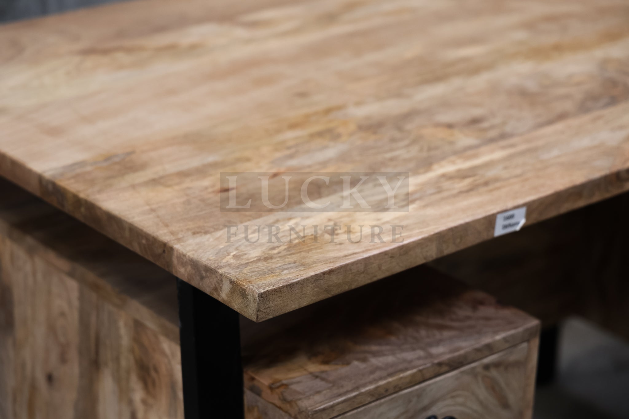 Mango wood double side storage desk.