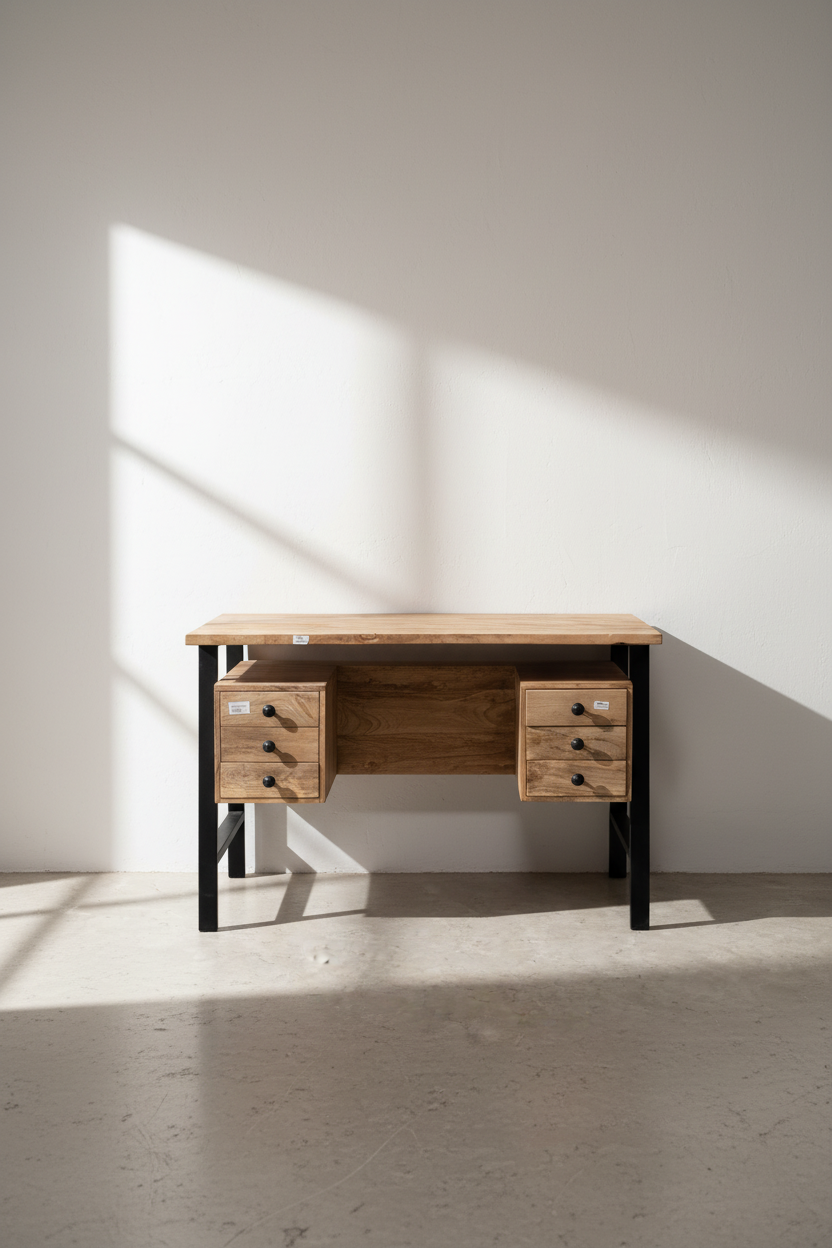 Mango wood double side storage desk.