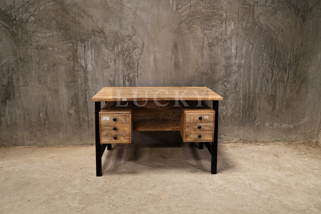 Mango wood double side storage desk.