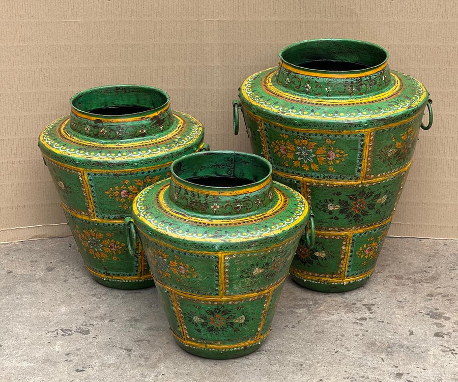 Painted Metal Pots