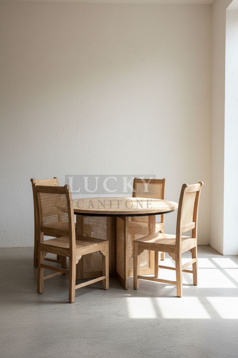 Rattan dining table