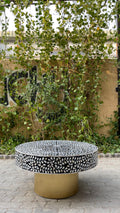 Mother of pearl inlay coffee table black