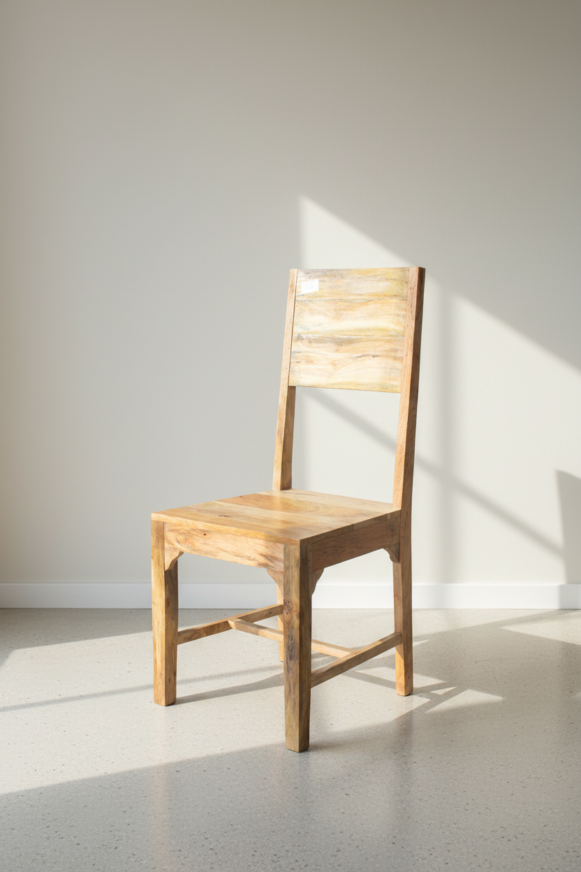 Half Plain Panel Mango wood Chair