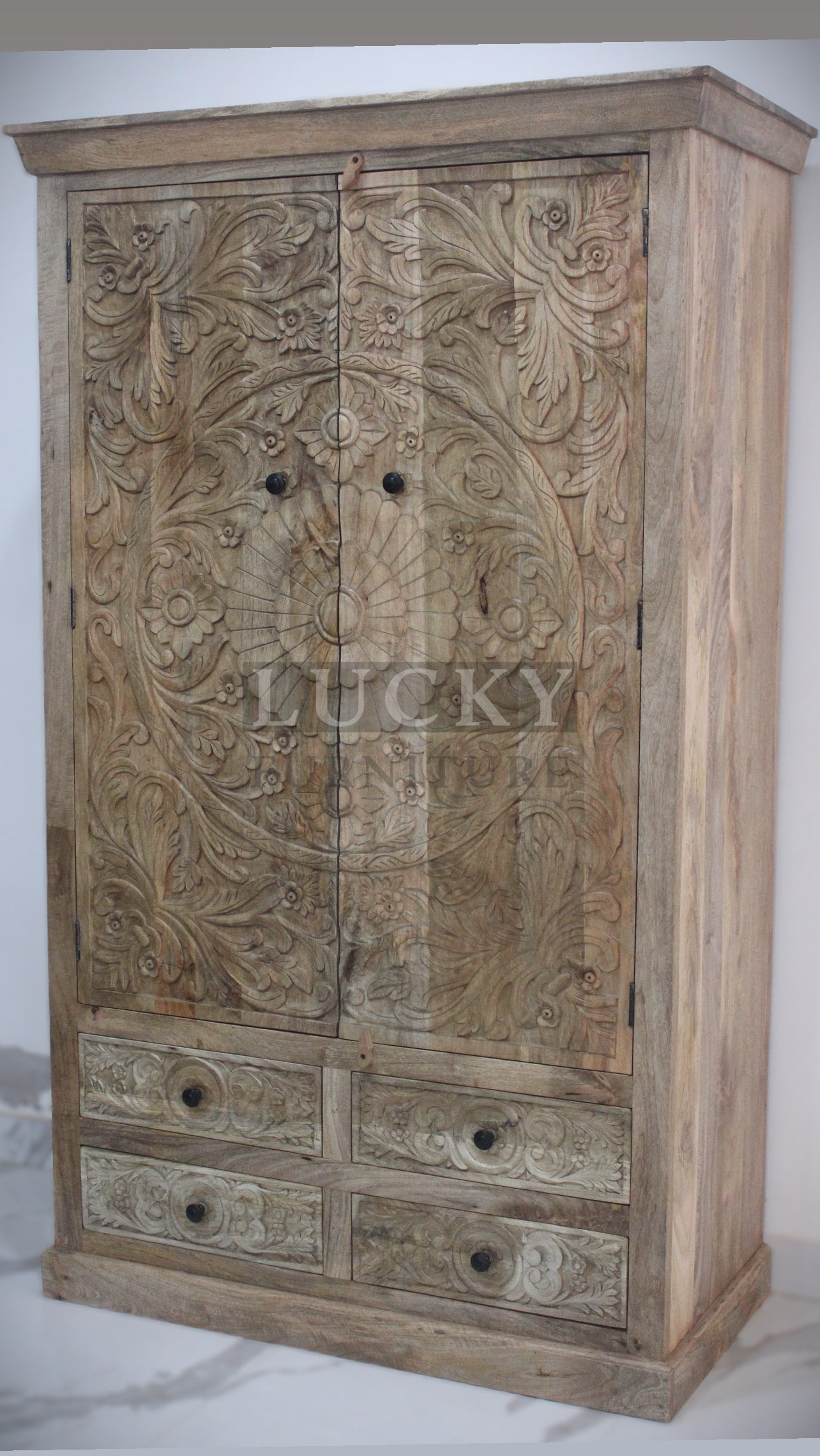 Mandala carved wardrobe