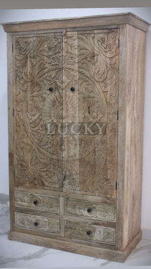 Mandala carved wardrobe