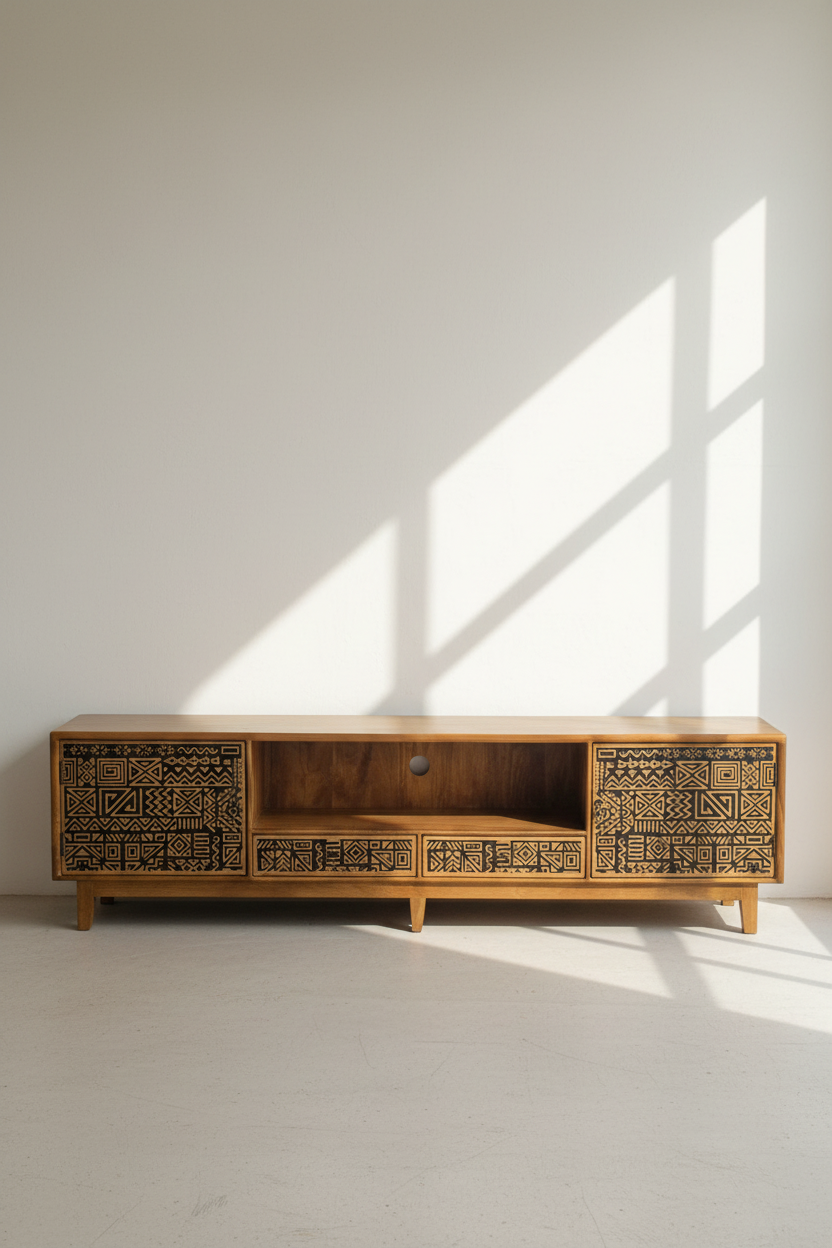 Tribal Carved Tv Stand