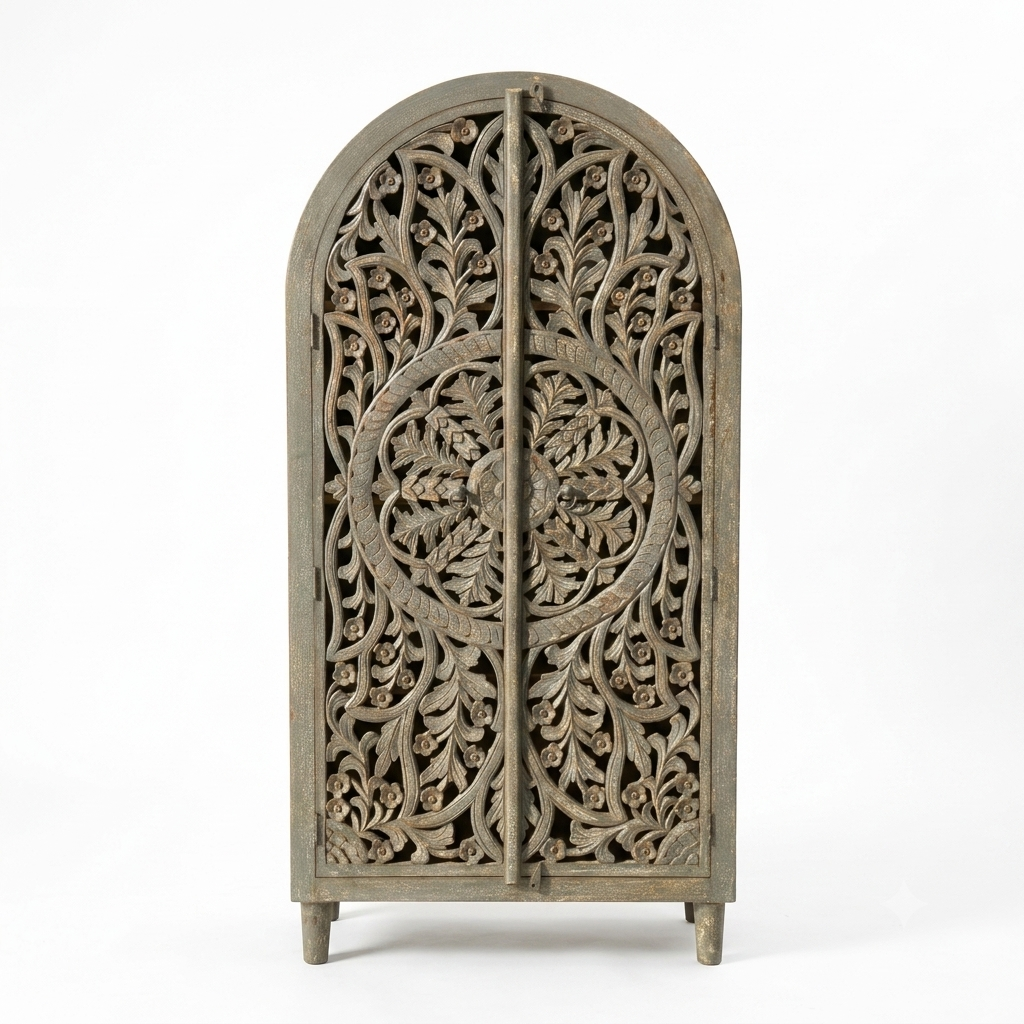 Arch carved cabinet