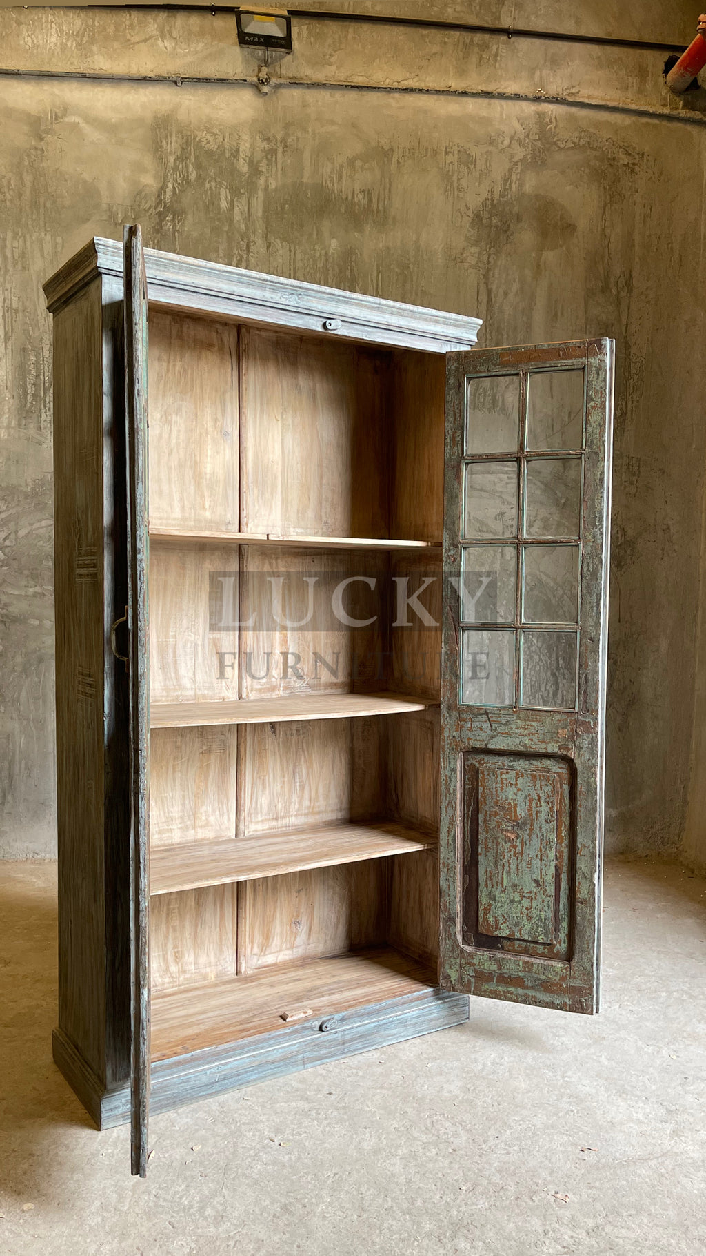 Teak wood glass cabinet