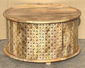 Rosette carved coffee table