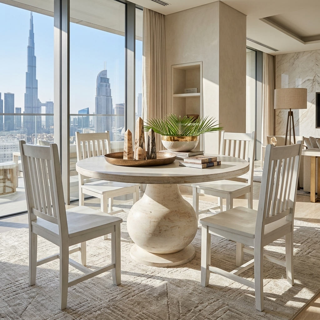 Pedestal dining table.