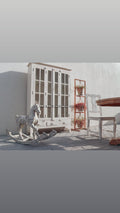Bi fold glass cabinet