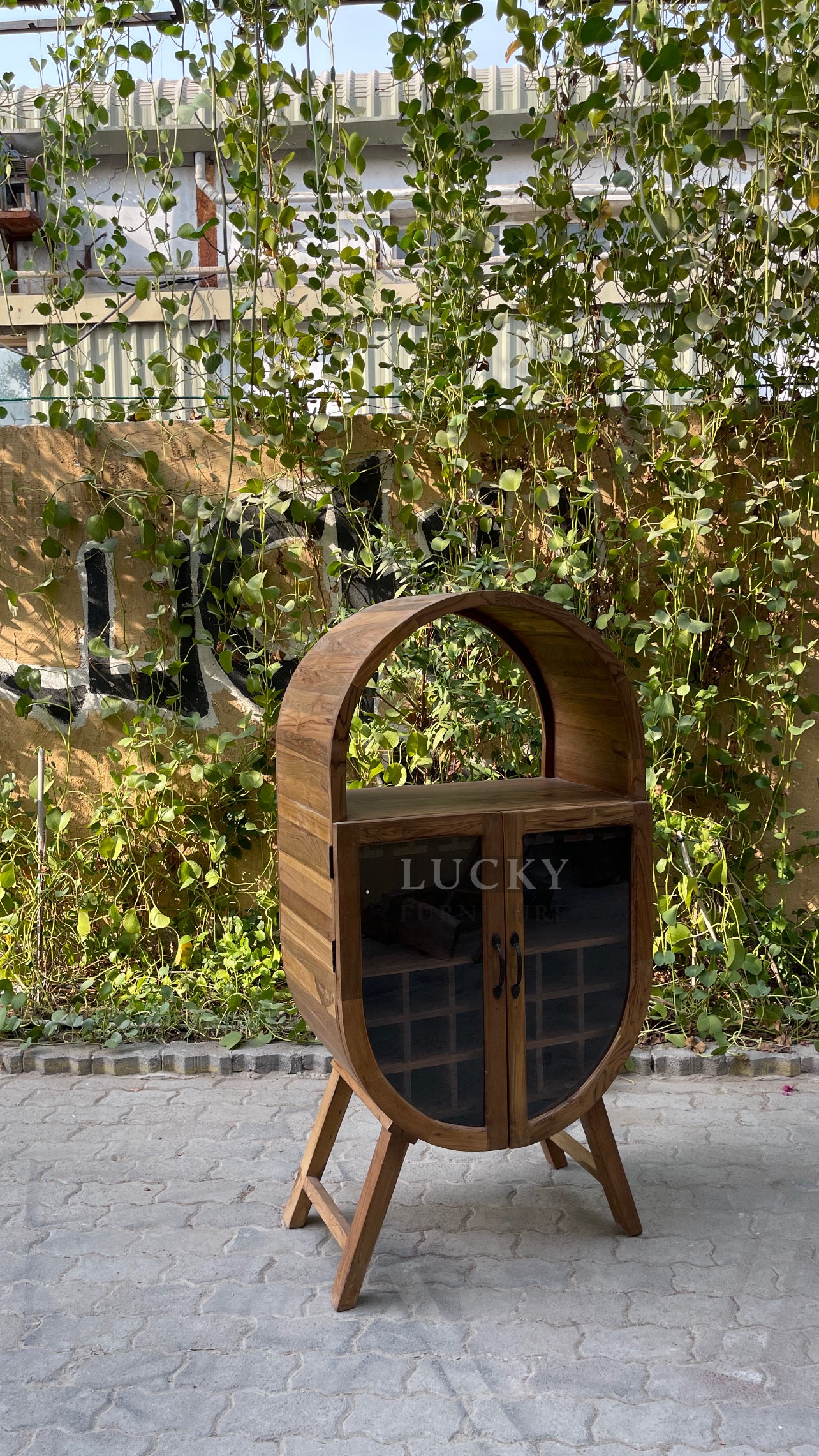 Teak wood mid century bar