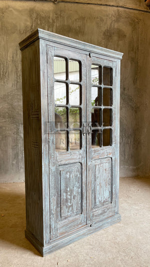 Teak wood glass cabinet