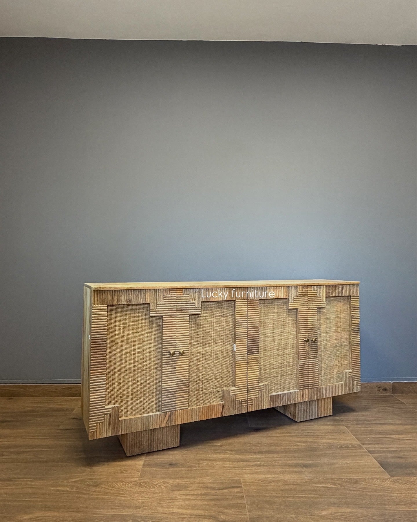 4 door rattan sideboard
