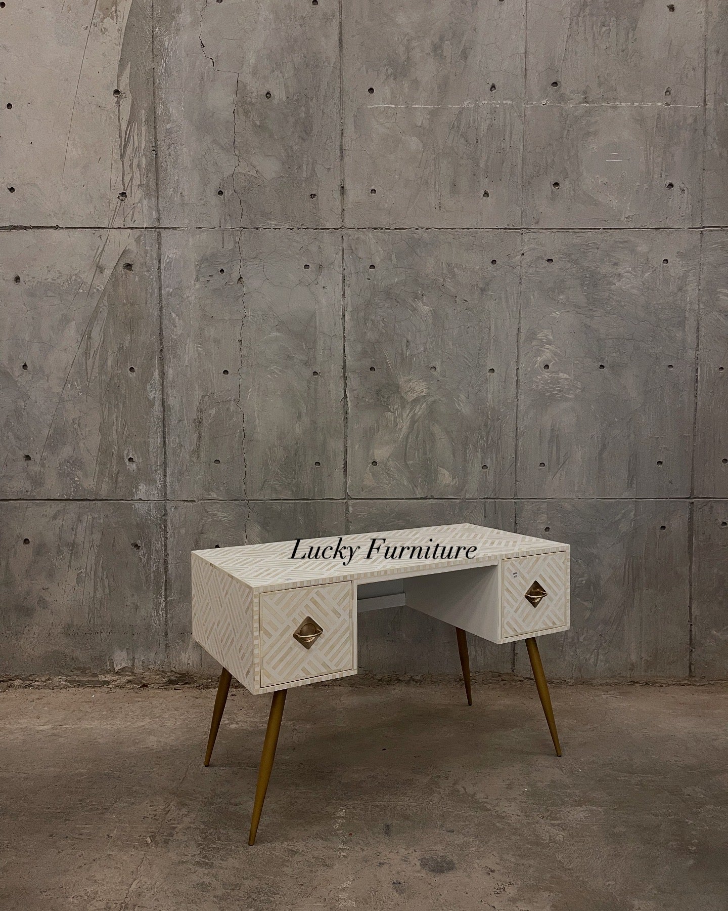 Optical bone inlay desk/dresser