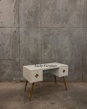 Optical bone inlay desk/dresser
