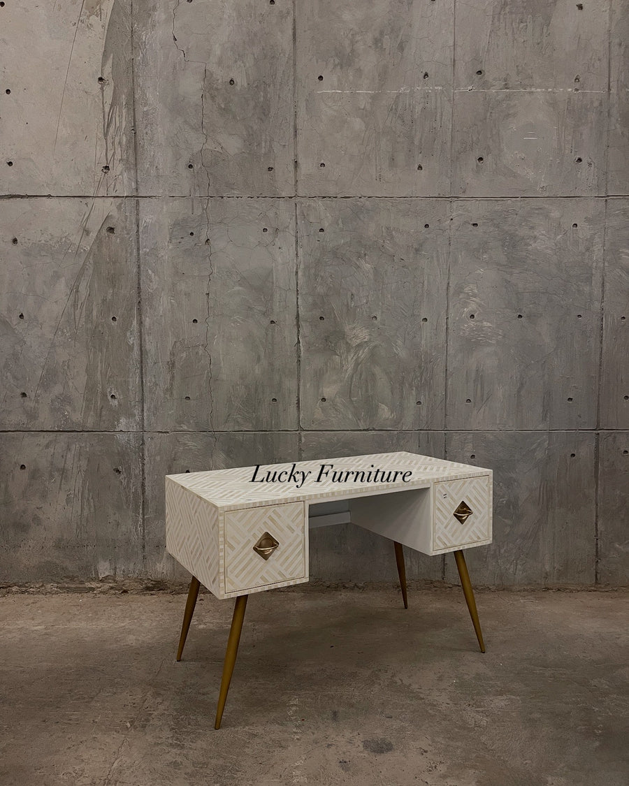 Optical bone inlay desk/dresser