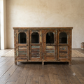 Reclaimed wood glass sideboard