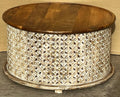 Rosette carved coffee table